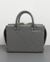 Chanel Mini CC Vanity Case wth Chain | Grey Lambskin Light Gold Hardware-back