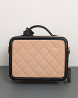 Chanel Filigree Vanity Case Medium | Black / Beige Caviar Light Gold Hardware-back