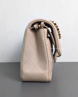 Chanel Classic Flap Small | 24K Light Beige Lambskin Light Gold Hardware-details