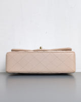 Chanel Classic Flap Small | 24K Light Beige Lambskin Light Gold Hardware-details