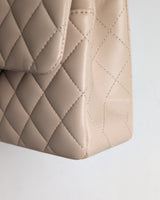 Chanel Classic Flap Small | 24K Light Beige Lambskin Light Gold Hardware-details