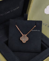 Van Cleef & Arpels VCA Vintage Alhambra Necklace 40cm Chain length | Grey Mother Of Pearl 18K Rose Gold-front