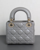Dior Lady Dior Mini | Grey Lambskin Light Gold Hardware-back