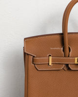 Hermes Birkin Retourne 25 | Gold Togo Gold Hardware-details