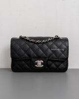 Chanel Mini Rectangle Black Caviar Silver Hardware-front1