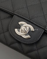 Chanel Mini Rectangle Black Caviar Silver Hardware-details