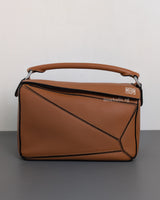 Loewe Puzzle Small | Tan Calfskin Silver Hardware-front1