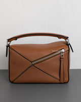 Loewe Puzzle Small | Tan Calfskin Silver Hardware-back