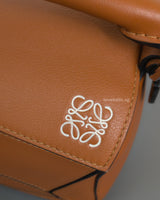 Loewe Puzzle Small | Tan Calfskin Silver Hardware-details