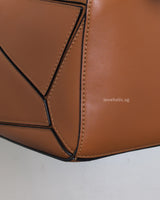 Loewe Puzzle Small | Tan Calfskin Silver Hardware-details