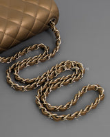 Chanel Classic Flap Mini Square | Dark Gold Caviar Light Gold Hardware-details
