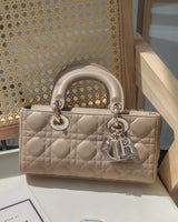 Dior Lady D-Joy Small | Beige Lambskin Light Gold Hardware-front