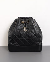 Chanel Gabrielle Backpack Small | Black Calfskin Multicolored Hardware-front1