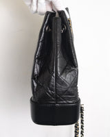 Chanel Gabrielle Backpack Small | Black Calfskin Multicolored Hardware-side