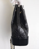 Chanel Gabrielle Backpack Small | Black Calfskin Multicolored Hardware-details