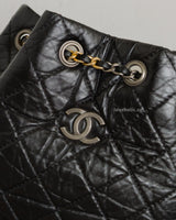 Chanel Gabrielle Backpack Small | Black Calfskin Multicolored Hardware-details