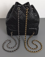 Chanel Gabrielle Backpack Small | Black Calfskin Multicolored Hardware-details