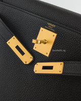 Kelly 28 Black Togo Gold Hardware