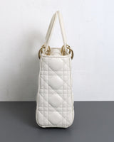 Dior My ABC Lady Dior Small | Latte Lambskin Light Gold Hardware-details