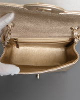 Chanel Classic Flap Mini Square | 21P Champagne Gold Lambskin Light Gold Hardware-details