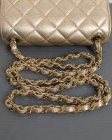 Chanel Classic Flap Mini Square | 21P Champagne Gold Lambskin Light Gold Hardware-details