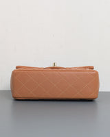 Chanel Classic Flap Mini Rectangle | 22S Caramel Lambskin Light Gold Hardware-details