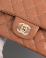 Chanel Classic Flap Mini Rectangle | 22S Caramel Lambskin Light Gold Hardware-details