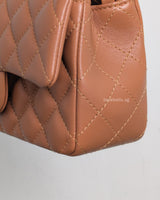Chanel Classic Flap Mini Rectangle | 22S Caramel Lambskin Light Gold Hardware-details