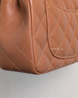 Chanel Classic Flap Mini Rectangle | 22S Caramel Lambskin Light Gold Hardware-details