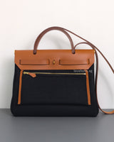 Hermes Herbag 31 | Blue Marine/Neutral Canvas Palladium Hardware-back