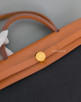 Hermes Herbag 31 | Blue Marine/Neutral Canvas Palladium Hardware-details