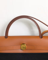 Hermes Herbag 31 | Blue Marine/Neutral Canvas Palladium Hardware-details