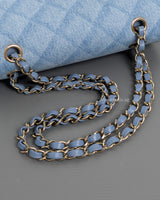 Chanel Classic Flap Small | 22B Light Blue Denim Gold Hardware-details