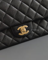 Chanel Mini Rectangle Mini Rectangle | 15C Black Caviar Brushed Gold Hardware-details
