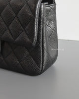 Chanel Mini Rectangle Mini Rectangle | 15C Black Caviar Brushed Gold Hardware-details