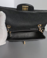 Chanel Mini Rectangle Mini Rectangle | 15C Black Caviar Brushed Gold Hardware-details