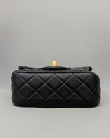 Chanel Pearl Crush Mini Square | Black Lambskin Gold Hardware-side