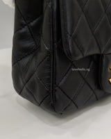 Chanel Pearl Crush Mini Square | Black Lambskin Gold Hardware-details