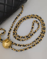 Chanel Pearl Crush Mini Square | Black Lambskin Gold Hardware-details