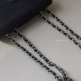 Chanel CC Box Flap Small | Dark Blue Calfskin Silver Hardware-details