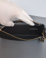 Chanel Clutch on Chain in Black Mesh 25S | Lambskin Light Gold Hardware-details
