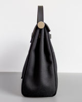 Hermes Herbag 31 | Noir / Noir Canvas Palladium Hardware-side