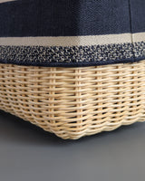 Dior Lady Dior Medium | Blue Oblique Wicker Natural Wicker Brushed Gold Hardware-details