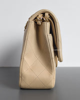 Chanel Classic Flap Medium | Beige Lambskin Light Gold Hardware-side