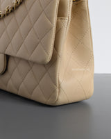 Chanel Classic Flap Medium | Beige Lambskin Light Gold Hardware-details