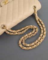 Chanel Classic Flap Medium | Beige Lambskin Light Gold Hardware-details