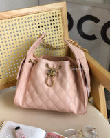 Chanel 25 Small | 26P Pink Caviar Brushed Gold Hardware-front