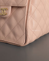 Chanel 25 Small | 26P Pink Caviar Brushed Gold Hardware-details