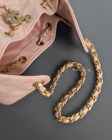 Chanel 25 Small | 26P Pink Caviar Brushed Gold Hardware-details