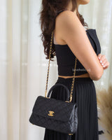 Chanel Coco Handle Small | Black Caviar Brushed Gold Hardware-model